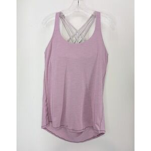 Lululemon Slay the Studio 2-in-1 Tank Lavender Crisscross Back Bra Size 10